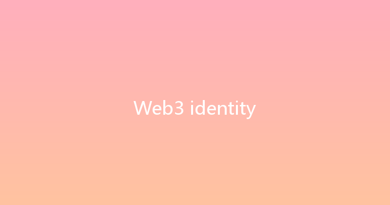 Web3 identity 