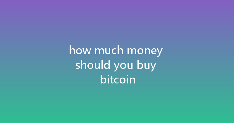 how much money should you buy bitcoin 